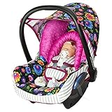 Replacement Seat Cover fits Maxi-Cosi CabrioFix Group 0+ Infant Carrier FULL set COTTON (pink / folk