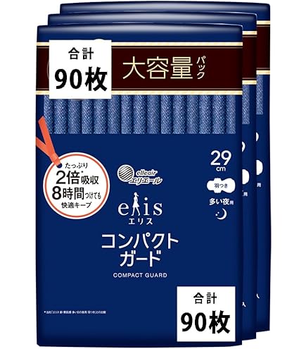Amazon | エリス コンパクトガード 羽つき 36cm（特に多い夜用）12枚×4