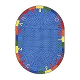 Joy Carpets Kid Essentials Early Childhood Oval Alphabet Braid Rug Multicolored 3'10 x 5'4 [並行輸入品]