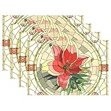wihveヴィンテージ大理石セラミックタイルMedallion Flower 12 x 18 inch