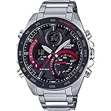 EDIFICE エディフィス CASIO カシオ Bluetooth ブルートゥース スマホ連動 タフソーラー ECB-900DB-1A クロノグラフ カレンダー アナログ デジタル ブラック レッド ビジネスウォッチ スポーツウォッチ ステンレス 
