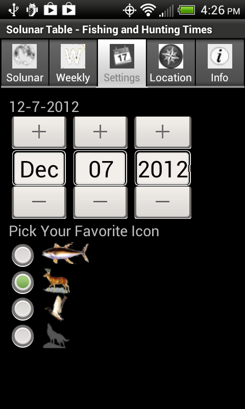 Solar tables for hunting and fishing Clearance