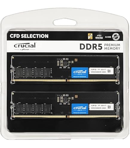 crucial DDR5 32GB デスクトップメモリ crucial ノートPC用増設メモリ 32GB(16GBx2枚)DDR5 4800MT/s(PC5