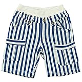 【春夏物】 nico hrat(ニコフラート) 製品洗い加工済み 42/2天竺ストライプハーフパンツ 90cm /NV NO.B-261003