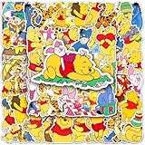 50枚forくまのプーさん ステッカーセット Winnie-the-Pooh 防水 かわいいステッカー アニメシール 防水 おしゃれ 可愛いステッカー 子供DIY ステッカー スーツケーススノーボードパソコン携帯ノートバイク車ギターヘルメットスーツケース