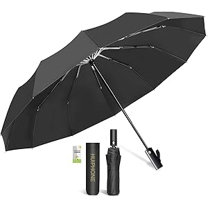 【最新版&逆折り式&頑丈な12本骨】 折りたたみ傘 ワンタッチ 自動開閉 大きい メンズ 丈夫 超軽量 折り畳み傘 108cm超大サイズ Teflon加工 耐強風設計 台風対応 梅雨対策 UVカット UPF50+ 晴雨兼用 収納ポーチ付き【1年間の安心保証】