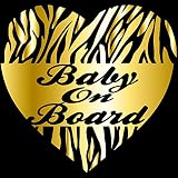 TREZ BABY ON BOARD HEART ZEBRA LUXURY ハート ゼブラ ラグジュアリー ステッカー 【BABY IN CAR】 (ミラーゴールド)