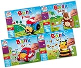 Kids作成クラフトキットfor Kids Toy銀行のセット4 Bee、熊、列車、車貯金箱セラミックペイントキットDIYクラフトforキッズ