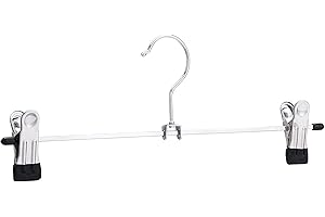 Amazon Basics Metal Pants and Skirt Hangers with Clips - 20-Pack