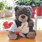 [florence du] くまさんぬいぐるみ＆ソープフラワーミニ花束(レッド)セット