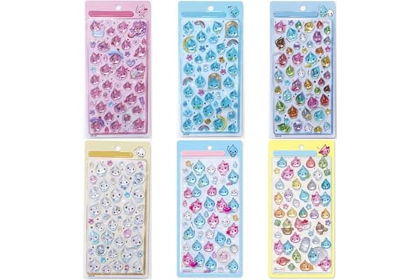 6枚セット 3dシール たまごっち しずくちゃん まめっち めめっち くちばっち ぷくぷくぷっくり かわいい 立体シールセット マシュマロ風 おしゃれ おしり タイル 手帳 萌物 貼り付け可能 誕生日プレゼント 子供への贈り物 携帯 DIY用 人気 小物 [並行輸入品]
