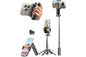 【ブロガー愛用・4in1万能モデル】 自撮り棒 スマホスタンド スマホグリップ スマートフォン用三脚 「ダブル360°回転」 じどり棒 軽量コンパクト セルカ棒 折りたたみ式 iPhone/android対応 じどりぼう 7段階伸縮 最大48cmまで