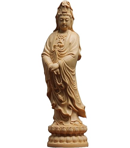 Amazon｜黄楊木彫 千里眼順風耳 木彫置物 媽祖 左右護法 木彫仏像 神像