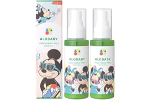 【ディズニーデザイン 】日焼け止め アロベビー UV & アウトドア ミスト【ディート不使用 紫外線吸収剤不使用 】 赤ちゃん 日焼け止め 無添加 オーガニック ノンケミカル (ディズニーデザイン２本セット)