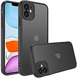 iPhone 11 ケース iphone 11 ケース スマホカバー 耐衝撃 指紋防止 滑り止め マット半透明 黄ばみなし レンズ保護 米軍MIL規格アイフォン11 用カバー PinLiSheng (ブラック, iPhone 11)