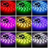 Battery Powered Led Strip Lights，Geekeep Waterproof Flexible LED Light Strips SMD 5050 LED Ribbon Li