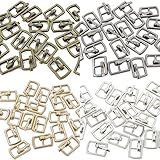 人形用 ドール服の材料 外径10×6.5mm 内径4mm 金属メッキ バックル ベルト 尾錠 4色 (ブロンズ 、チャコール、ゴールド、シルバー) 各10個 合計 40個