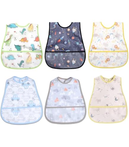 エプロン　6枚セット Amazon.co.jp: [MOMSMENU] お食事エプロン 6枚セット 食事用エプロン