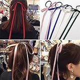 【爱莉セレクトショップ】キュート! サテンリボンヘアゴム ヘアバンド レディース 子供 可愛いりぼんゴム ポニーテール ヘアアクセサリー 髪飾り 髪留め Ribbon Hair Band (6個セット