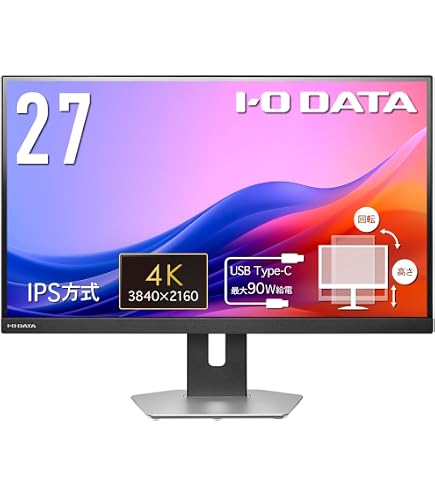 Amazon.co.jp: I-O DATA モニター ディスプレイ 27型 (4K/ADSパネル