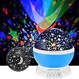 Gets Night Lights for Children Moon Starプロジェクタ回転ベッドルームStarry LED夜ランプ7色変更ABSプラスチック