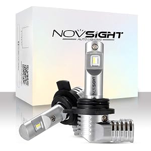 【2020業界初モデル 】 NOVSIGHT HIR2 バイク/車用led ヘッドライト 新車検対応 10000LM(5000LM*2) 50W(25W*2) 6500K 驚異の純正ハロゲンサイズ登場 高品質自動車専用ledチップ搭載 フォグランプ DC9-32V車対応(ハイブリッド車・EV車対応) 2年保証 (ホワイト 2個入)