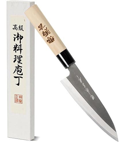 (20)堺刀司柳刃包丁 黒水牛柄口　プロ用　和包丁 切れ味鋭い 刺身包丁 Amazon｜堺源吉 堺の包丁 刺身 210mm 鋼 ハガネ 片刃 木柄 和包丁 魚