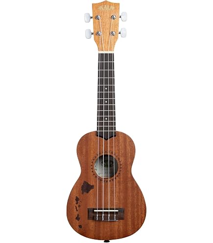 Kala Concert Ukulele - Stained Mahogany With Hawaiian Gardenia Design