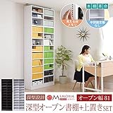 JKプラン MEMORIA 棚板が1cmピッチで可動する 深型オープン幅81 上置きセット ホワイト FRM-0107SET-WH
