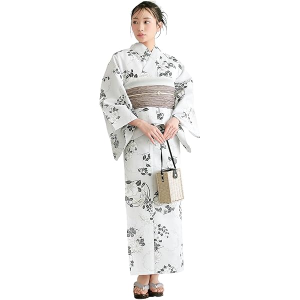 Amazon | [dear-japan] 撫松庵 絵羽 月下美人 グレー 花 セオアルファ