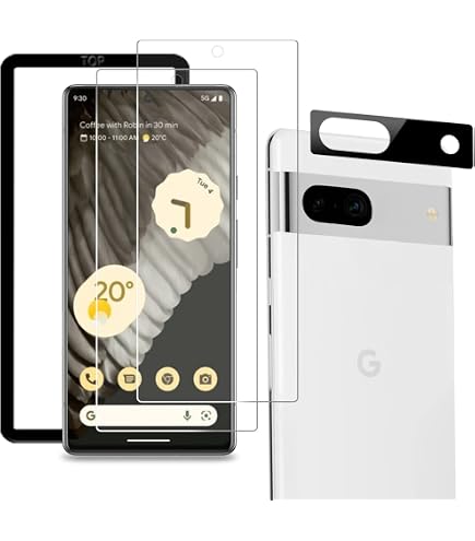 Amazon | Google Pixel 7A 対応 ガラスフィルム（2枚入り）＋カメラ 