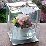 パラボッセ プリザーブドフラワー カプチーノ ベビーピンク クリアケース入 横幅10cmx10cmx高さ13cm preserved flowers