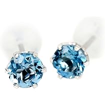 <Mini>　クアラントット　サンタマリアアクアマリンピアスキャッチ サンタマリア・アクアマリン ピアス 0.37ct 0.38ct / PT900