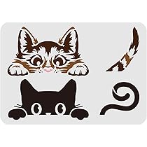 Amazon.co.jp: FINGERINSPIRE のぞき見猫ペインティング