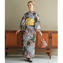 Amazon.co.jp: ニコアンティーク 高級変わり織 浴衣3点セット