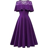 Dresstell(ドレステル) ワンピース レディース 夏 ドレス 膝丈 フレア 半袖 春夏 通勤 パーティー 結婚式およばれ 発表会 演奏会 披露宴