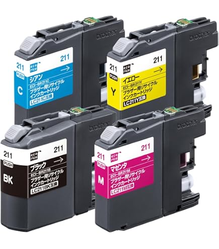 Amazon.co.jp: brother ブラザー LC211-4PK (BK/C/M/Y)【4色】 互換
