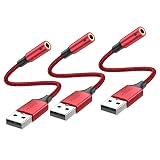 MOSWAG USB オーディオ 変換アダプタ 外付け サウンドカード 4極 TRRS 変換 usb-3.5mm オーディオケーブル イヤホン、ヘッドフォン、PC、ラップトップ、Linux、デスクトップ、PS4、その他のデバイスに対応