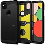 Spigen Google Pixel 4a ケース 耐衝撃 スタンド機能 米軍MIL規格取得 三重構造 衝撃 吸収 タフ・アーマー ACS01010 (ブラック)