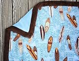 Surfboard Themed Baby Ultra Plush Cuddle Blanket by Dean Miller Surf Bedding