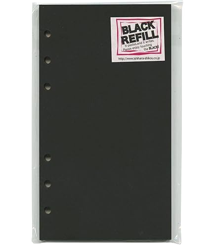 ミニ6トラッカーズリフィル（黒） Amazon.co.jp: ミニ6穴サイズ BLACK／ブラック 無地 上質紙