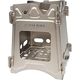 TITAN MANIA(チタンマニア) ウッドストーブ 焚火台 L チタン製 超軽量 折りたたみ式 コンパクト ポケットコンロ ミニ 焚き火台 ソロストーブ ネイチャーストーブ コンロ ソロキャンプ アウトドア キャンプ用品 収納袋付き