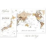 Amazon Co Jp 木目がおしゃれな寄木風 日本地図 ポスターa2サイズ ソノリテ 文房具 オフィス用品
