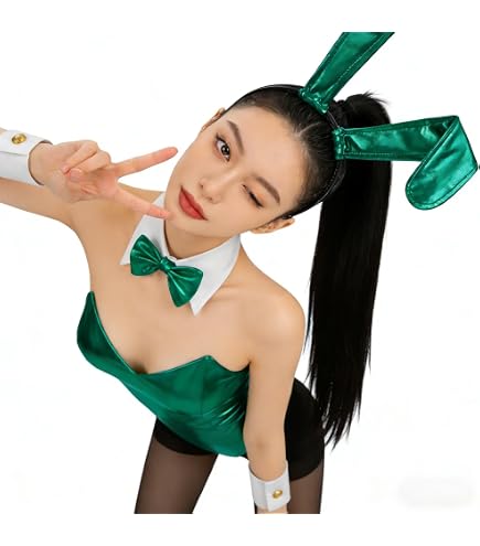 Amazon | バニーガール 赤 レッド エナメル バニースーツ 髪飾り*お尻