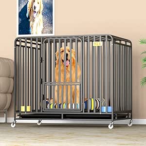 Amazon Co Jp ペット かご キャリーバック 厚 大型 小型 中型犬クレート おしゃれ 鉄製 Xl 110 72 95cm ペット用品