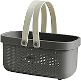 Modest Joy バスケット 洗面用具 風呂 かご 洗濯カゴ 収納 手提げ 洗濯物 バス ランドリー シャワー 水切り 温泉 銭湯 スパ バスルーム (グレー)