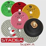 dry granite polishing kit 4 inch - Diamond Polishing Velcro Backing Pads Set By STADEA [並行輸入品]