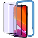 NIMASO ガラスフィルム ブルーライトカット iPhone11 用 iPhone XR 用 強化 ガラス 保護 フィルム 全面保護 ガイド枠付き 2枚セット NSP19H37