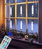 ウィンドウキャンドル| FlamelessテーパキャンドルLEDちらつきキャンドル無香電池式|ホワイトキャンドルElectric Tealightリモートwithタイマークリップギフトパーティーウェデ