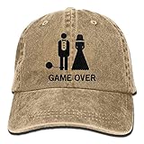 大人 デニム キャップゲームオーバー バチェラー・パーティー 結婚式 ユーモア 今季最新 ダンス レジャー・キャップ ストーリート系 紫外線対策 日よけ 小顔効果 プリント付き 無地 ベージュ